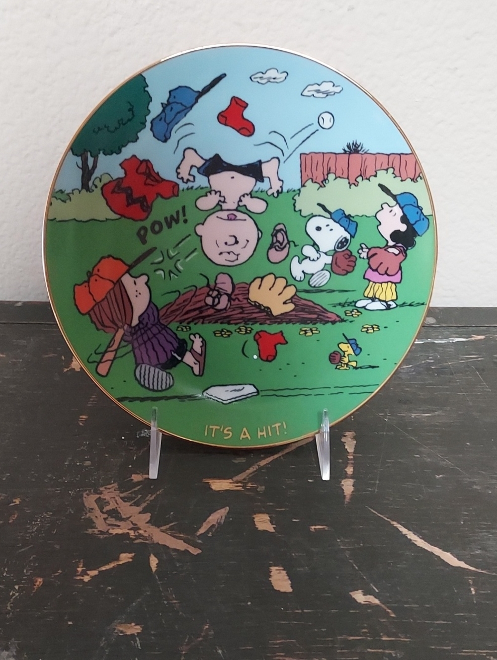 NWOT-Danbury Mint Peanuts 'It's a Hit!' Decorative Plate - A3492